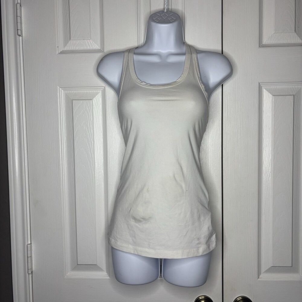 Size XS Nike Dri-Fit Tank Top White Athletic Racerback Workout Gym